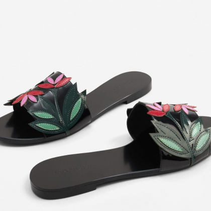 Flower Appliqué Sandals
