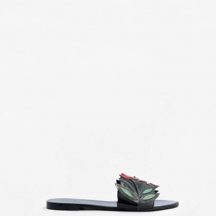 Flower Appliqué Sandals