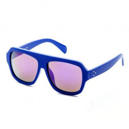 Blue Frame Large Lens Sunglasses
