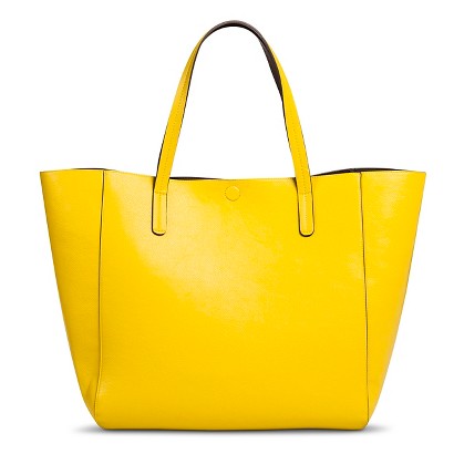 Women's Reversible Tote Handbag Yellow/taupe