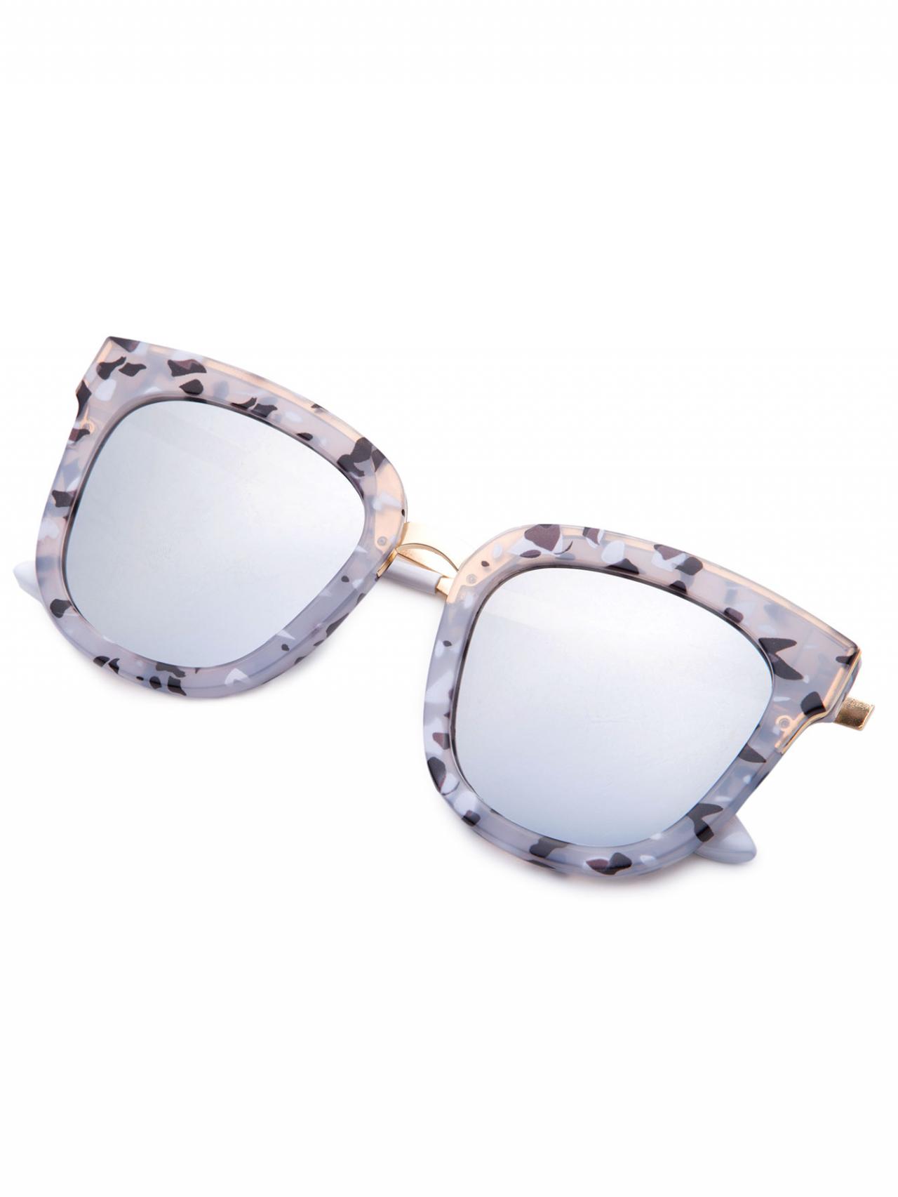 Grey Bold Camo Frame Metal Arm Sunglasses